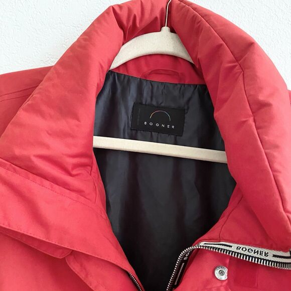 Bogner Winter Ski Red Bomber Snowboard Zipper Pocket Jacket Men's Sz 46 Vintage - Picture 3 of 16